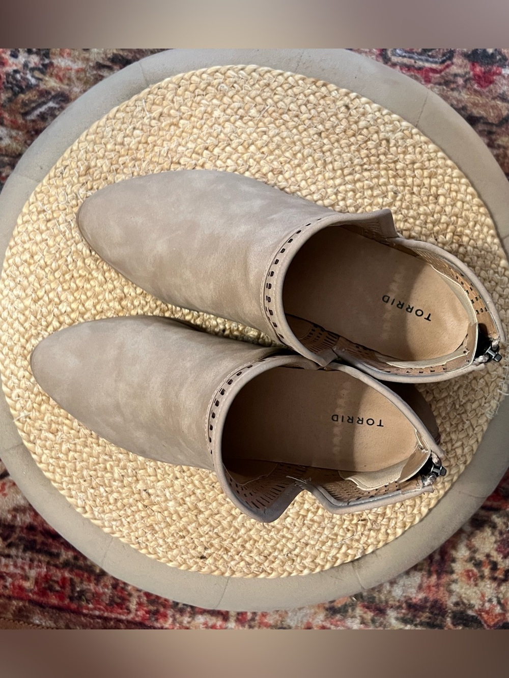 torrid Taupe Cutout Back Ankle Booties